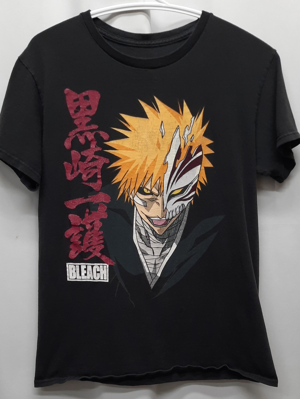Ripple Junction Black Tee with Orange & White Ichigo Mask Graphic